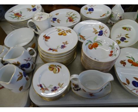 ROYAL WORCESTER EVESHAM DINNER &amp; TABLE WARE, 70 plus pieces (some gilt ware, surface scratches and general signs of use)