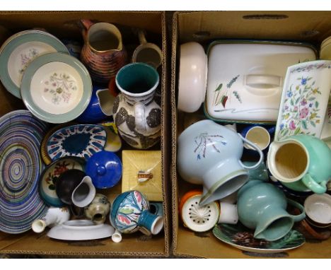 MIXED POTTERY &amp; PORCELAIN TABLEWARE, makers include Rye, Buchan, Denby Greenwheat, Poole Pottery and others