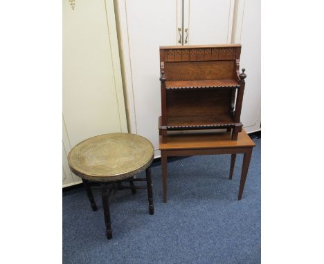 VINTAGE &amp; LATER OCCASIONAL FURNITURE, three items to include a Gothic style two-shelf bookcase, 67.5cms H, 57cms W, 21cms