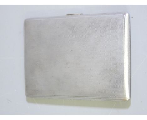 CIGARETTE CASE, Birmingham 1945, maker Dudley Russell Howitt, 12.75 x 8.5cms with engine turned decoration, 6 troy ozs