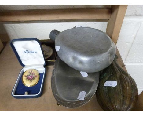 Mixed Lot: First World War interest, aluminium water bottle marked Ypers 1914-? together with a Borrowdale dish, a copper sho