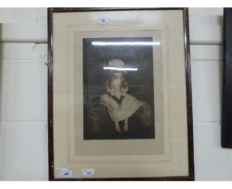 After Millais - Cherry Ripe, coloured print, framed and glazed