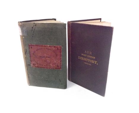 BURGESS (A.) - BRIEF HISTORICAL REMINISCENCES AND DIRECTORY FOR AYR, NEWTON, WALLACETOWN ETC.
cloth, 1830 also Post Office Di
