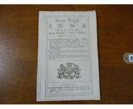 Act of Parliament for Making a Convenient Dock or Basin at Leverpoole (sic). Title &amp; 5 leaves, black letter. 1710.