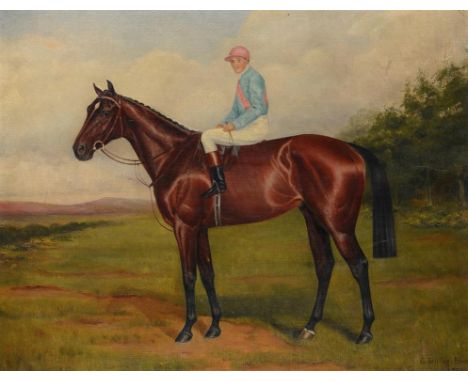 ALBERT WEDGWOOD DUNCAN GORDON STIRLING-BROWN (1869- AFTER 1920) PORTRAIT OF THE RACEHORSE "SPION KOP" WINNER OF THE DERBY 192
