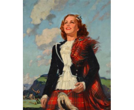 •†VAN JONES (FL 1927-D1966) BONNIE SCOTLAND signed, oil on board, 77.5 x 63cm ++In fine original condition, the varnish requi