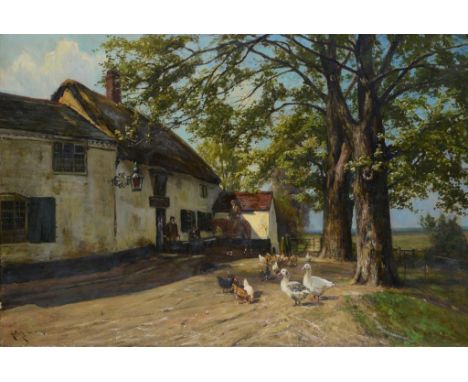 ARTHUR WALKER REDGATE (1860-1906) THE FERRY INN AT WILFORD NEAR NOTTINGHAM  signed, oil on canvas, 51 x 76cm, unframed ++Unli