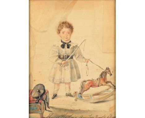 ENGLISH NAIVE ARTIST, EARLY 19TH CENTURY PORTRAIT OF THOMAS SHORTLAND AGED 2 YEARS AND 4 MONTHS inscribed, pen, ink and water