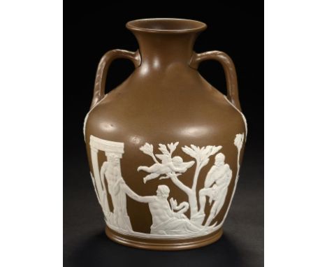 A DUDSON STONEWARE REPLICA OF THE PORTLAND VASE, C1880  21cm h ++In fine condition, no restoration