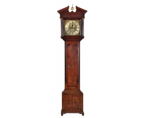 AN OAK EIGHT DAY LONGCASE CLOCK SAM WHALLEY,  MANCHESTER, C1770 31cm brass dial with  matted centre, date aperture, subsidiar