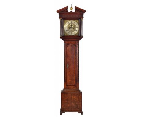 AN OAK EIGHT DAY LONGCASE CLOCK SAM WHALLEY,  MANCHESTER, C1770 31cm brass dial with  matted centre, date aperture, subsidiar