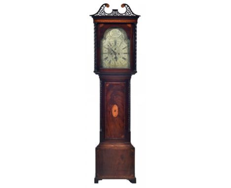 A SCOTTISH MAHOGANY EIGHT DAY LONGCASE CLOCK, JOHN DOBBIE, CALTON, GLASGOW, C1780  the   engraved and silvered, breakarched d