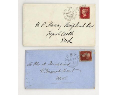 SCOTTISH POSTAL HISTORY.  TWENTY ONE COVERS AND LETTERS ADDRESSED TO SIR P MURRAY THREIPLAND OF FINGASK CASTLE, ERROL, 1848-5