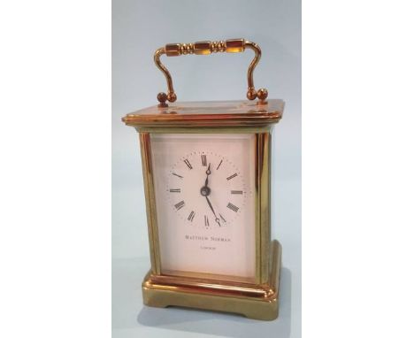 A four glass carriage clock, the dial signed Matthew Norman, London