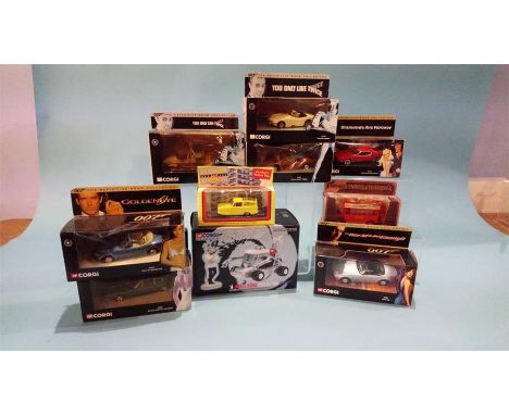 Quantity of boxed Corgi 'Definitive Bond Collection' die cast cars.