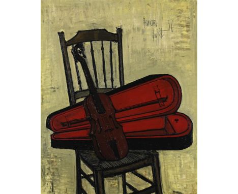 λ&nbspBERNARD BUFFET (FRENCH 1928-1999) NATURE MORTE AU VIOLON Oil on canvas  Signed and dated 56 (upper right) 100 x 81cm (3