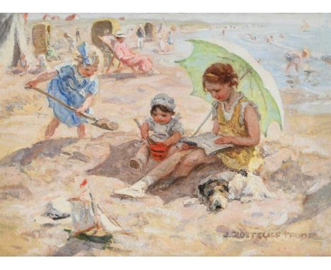 JAN ZOETELIEF TROMP (DUTCH 1872-1947) A DAY AT THE BEACH Oil on canvas Signed (lower right) 30.5 x 40cm (12 x 15½ in.)Jan Zoe