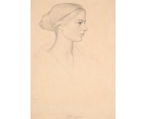 JOSEPH EDWARD SOUTHALL (BRITISH 1861-1944) FIRST SKETCH FOR PORTRAIT OF GERALDINE CADBURY Pencil Signed with monogram and dat