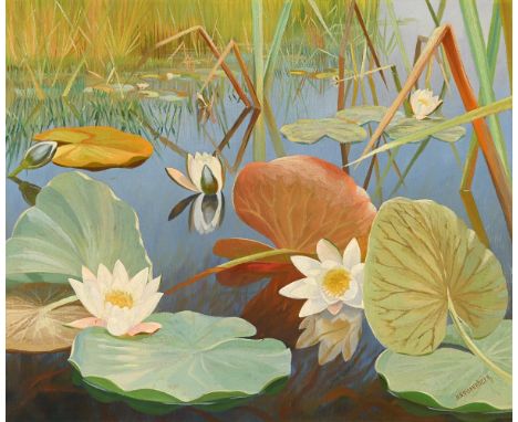 λ&nbspDIRK SMORENBERG (DUTCH 1883-1960) WATERLILIES  Oil on canvas  Signed (lower right) 50.5 x 60.5cm (19¾ x 23¾ in.)   Cond