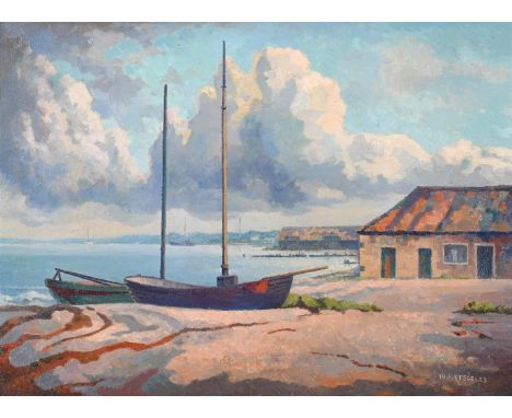 λ&nbspWALTER STEGGLES (BRITISH 1908-1997) ALDEBURGH (A VIEW FROM SLAUGHDEN QUAY) Oil on canvas Signed (lower right) 45 x 61cm