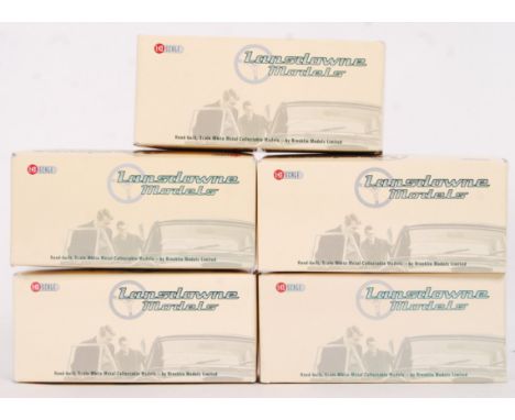 A collection of 5x Lansdowne Models precision diecast 1:43 scale model cars. Each within the original box, with all inner pac