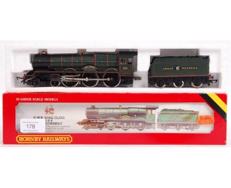 An original Hornby 00 gauge model railway trainset locomotive R078 ' GWR King Edward I ' loco. Appears within the original bo
