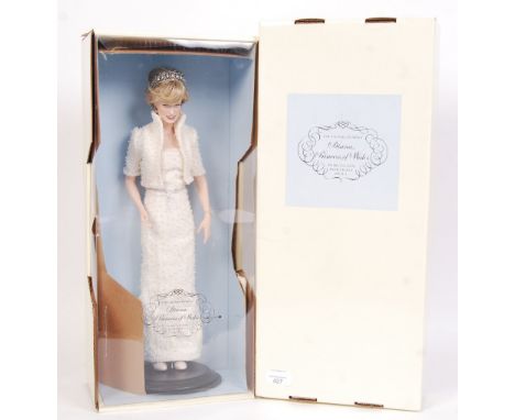A highly detailed Franklin Mint made Diana, Princess Of Wales ' Porcelain Portrait Doll '. Appears mint, likely unused, withi