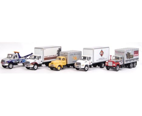 A collection of 5x American made First Gear 1:34 scale precision diecast model trucks. All haulage related, to include; Mack 