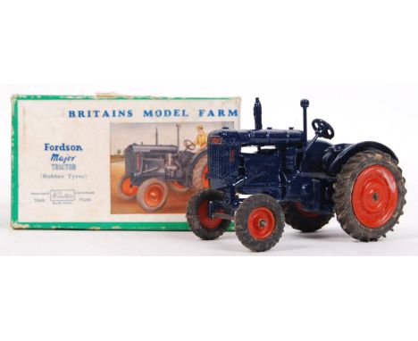 An original vintage Britains Model Farm diecast model Fordson Major Tractor (With Rubber Tyres). Appears largely in mint cond