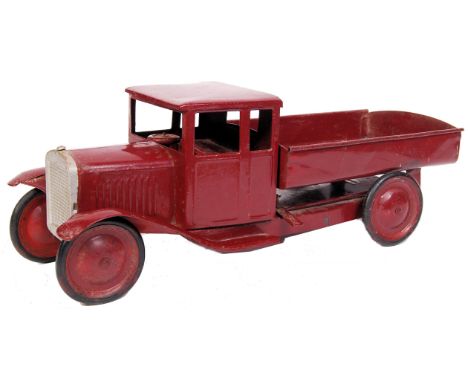 A rare vintage Triang Toys made pressed steel / tinplate ' Tipper ' wagon / truck / lorry. The tipper with working lever acti