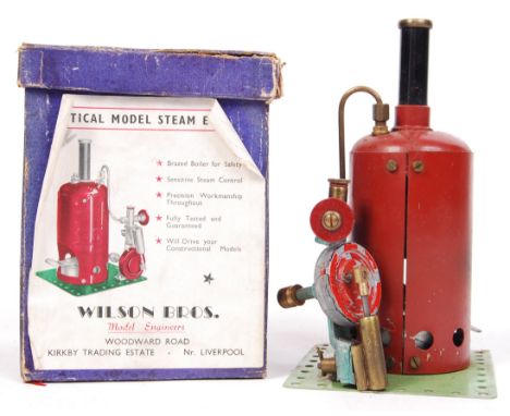 A vintage c1940's Wilson Bros ' Vertical Model Steam Engine .' AF (piston has metal fatigue and is not attached to base). Com