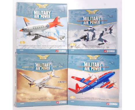 A collection of 4x Corgi Aviation Archive 1:144 scale diecast model aeroplanes. All from the ' Military Air Power ' series. C