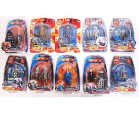 A collection of 10x Character Options made BBC Doctor Who plastic/ carded action figures to include; Slitheen, Captain Jack H