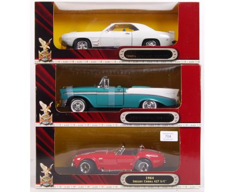 A collection of 3x Road Signature 1:18 scale precision diecast model cars. All ex-shop-stock, unused and mint. Comprising of;