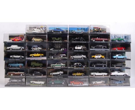 A large collection of 41x assorted GE Fabbri / Eaglemoss ' James Bond 007 Car Collection ' diecast model vehicles from variou