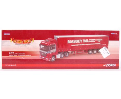 An original Corgi 1:50 scale ' Hauliers Of Renown ' CC13819 Mercedes Actros Curtainside diecast model lorry. Lorry appears mi