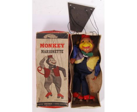 A rare vintage Peter Puppet Playthings Inc. ' Monkey Marionette ' puppet. Appears complete, within the original box. Rare.&nb