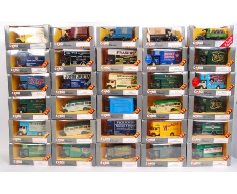 A large collection of 30x Corgi Classics various livery diecast model buses to include; Q949/30, C949/5, C883, D953/16, D953/