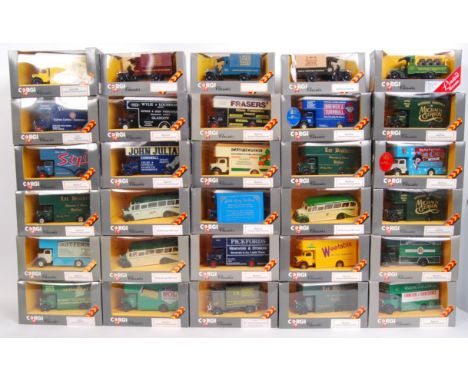 A large collection of 30x Corgi Classics various livery diecast model buses to include; Q949/30, C949/5, C883, D953/16, D953/