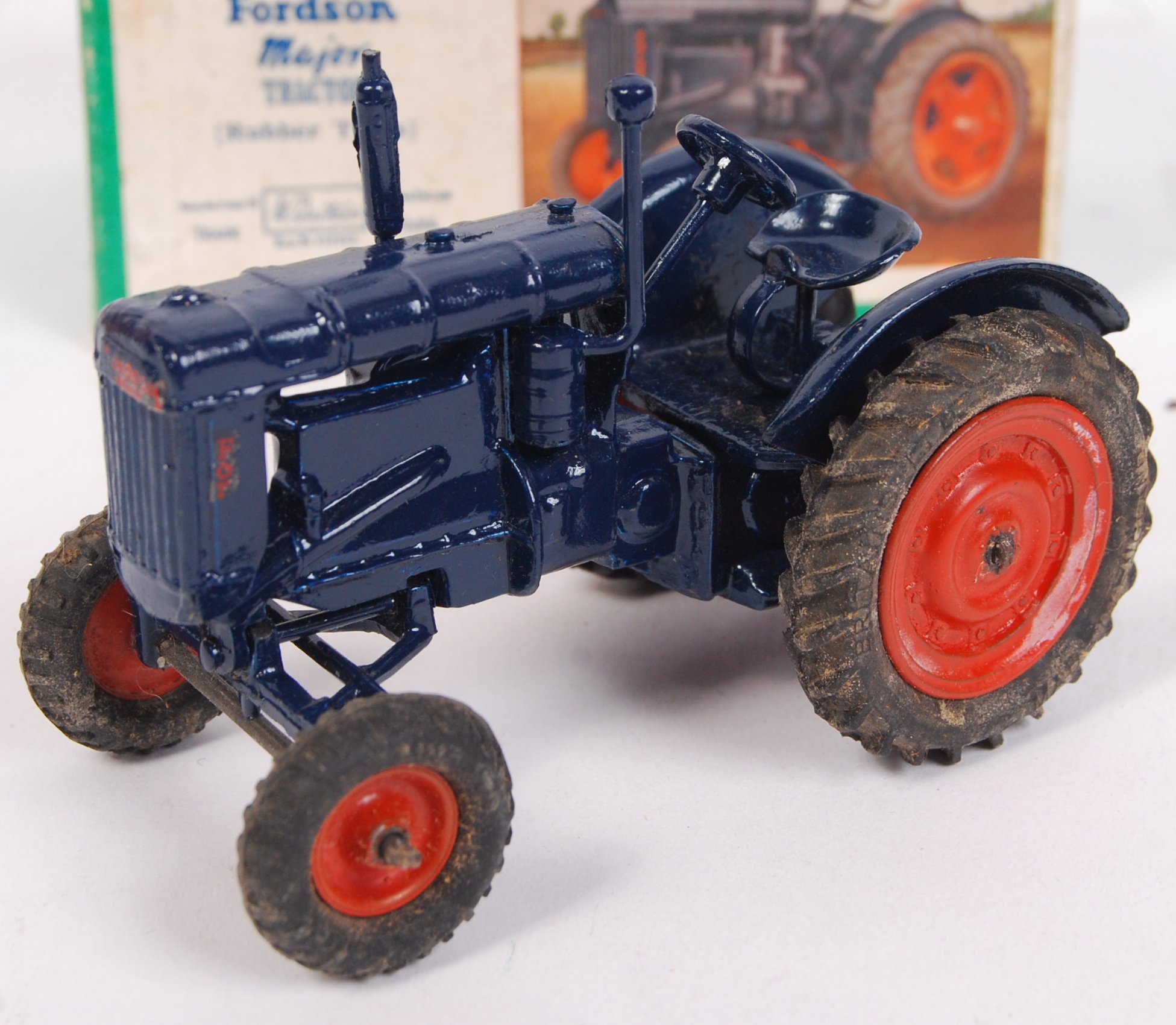 An original vintage Britains Model Farm diecast model Fordson Major Tractor (With Rubber Tyres).