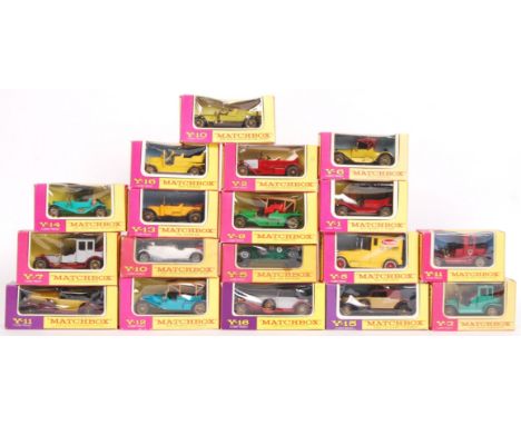 A collection of 18x vintage Matchbox Models Of Yesteryear boxed diecast model cars. All appear mint, within the original yell