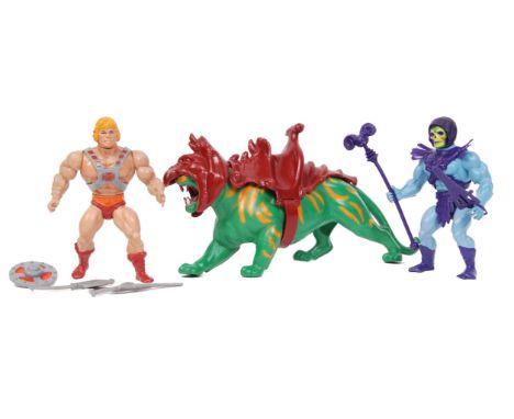 A fantastic set of 3x original vintage 1980's Masters Of The Universe MOTU Mattel made action figures. All 100% complete, wit