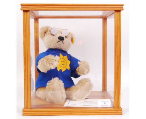 A Danbury Mint Steiff teddy bear ' Sunny ' - hand-made bear from the ' Steiff Four Seasons Bear Series '. Blonde mohair with 