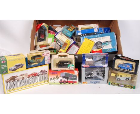 A large collection of approx 40x boxed diecast model cars comprising of a mixture of Corgi, Vanguards, Maisto, Lledo Days Gon