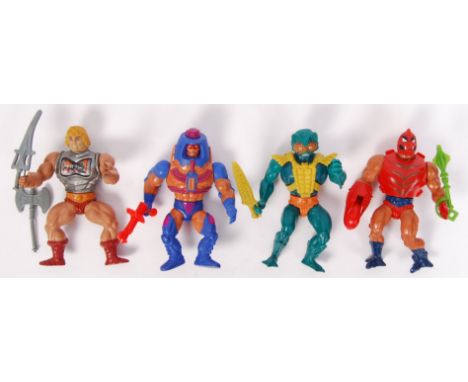 A collection of 4x vintage 1980's Mattel made Masters Of The Universe MOTU action figures. All generally appear mint to mint+