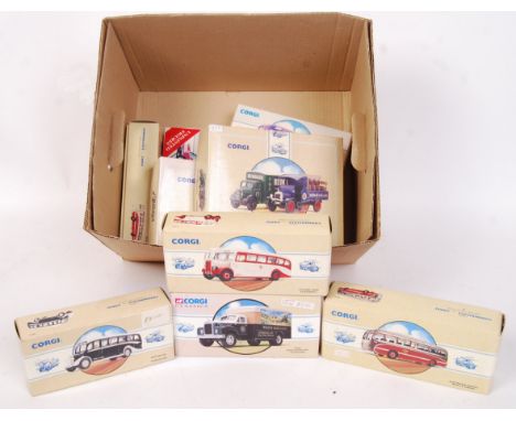 A collection of 10x Corgi Classics &amp; Classic Commercials diecast model trucks &amp; buses to include; 97113 Bedford OB, 9
