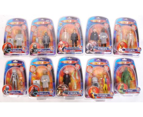 A collection of 10x Character Options made BBC Doctor Who various Doctor's series carded action figures to include; The Fifth