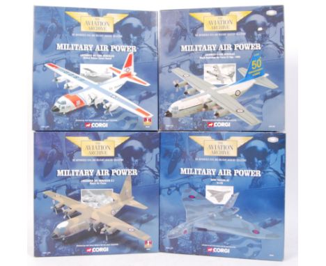 A collection of 4x Corgi Aviation Archive 1:144 scale diecast model aeroplanes. All from the ' Military Air Power ' series. C