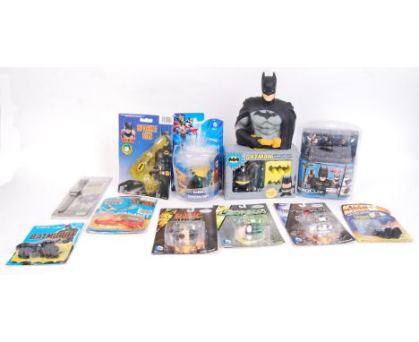 A good collection of assorted vintage Batman and related toys / games. All appear unused. To include; ERTL Batmobile diecast 