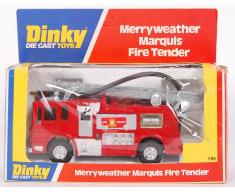 A vintage Dinky 285 diecast model Merryweather Marquis Fire Tender. Within its original box.&nbsp;